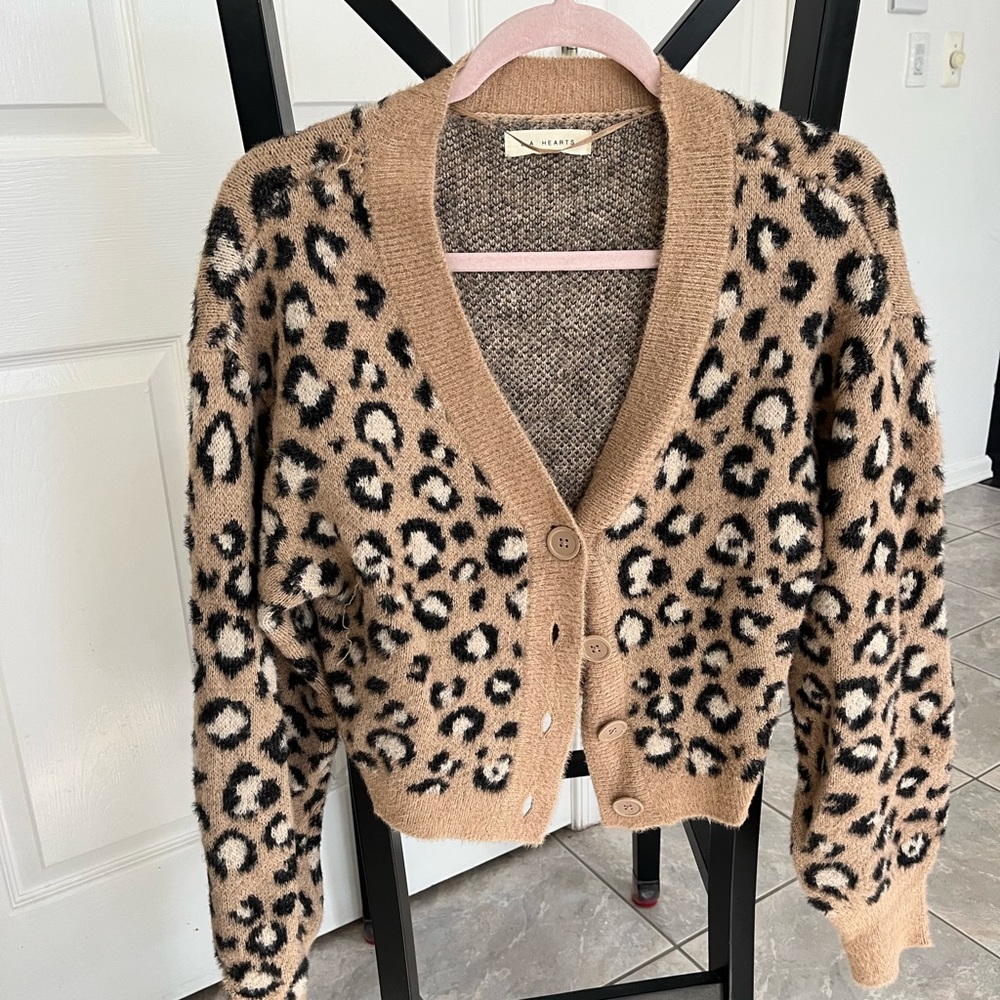 Cheetah print cardigan